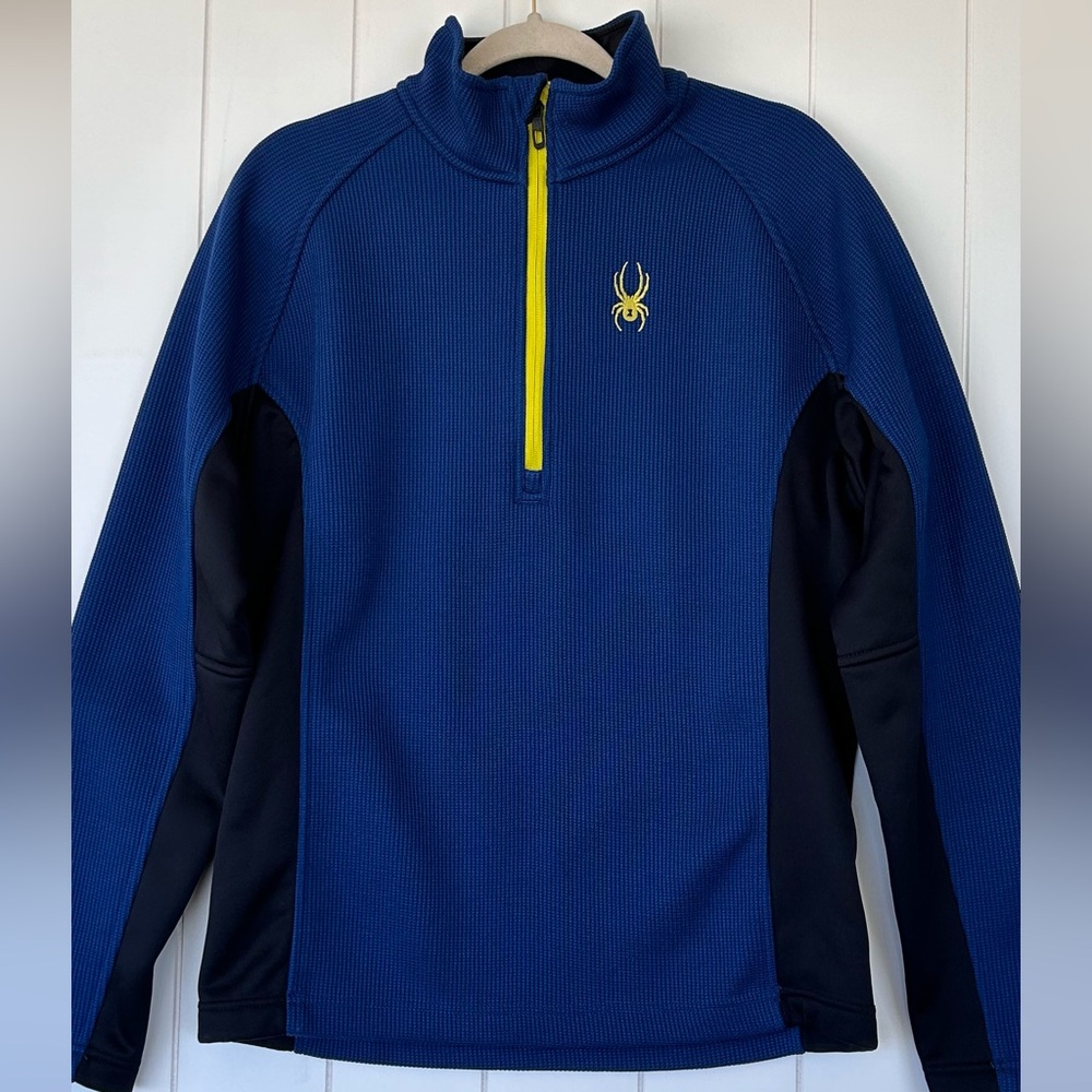 Spyder Brand Men’s Outbound 1/4 Zip Pullover Blue/Black Size Medium